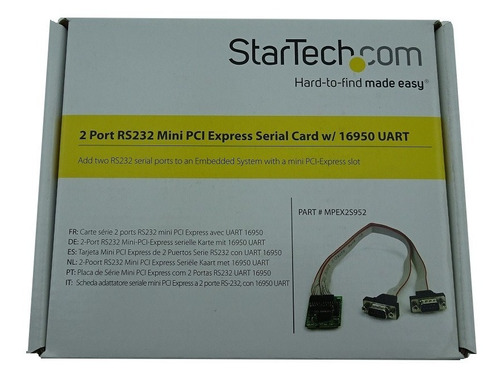 Mini Pci Express Pcie De 2 Puertos Serie Db9 Uart 16950 Rs232 Corriente
