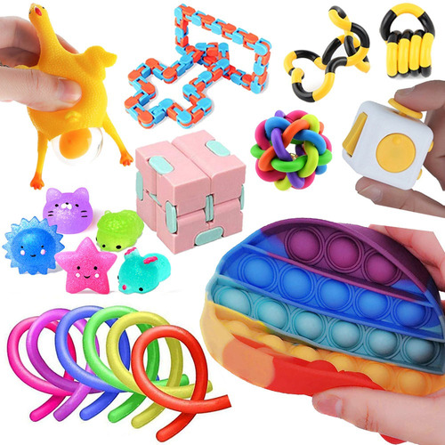 20 Piezas Popit Fidgets Burbujas Exprimir Juguetes De Silico