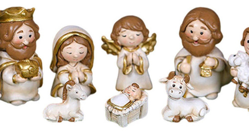 Resina Natividad Figuras Pesebre Miniaturas Estatua Mesa