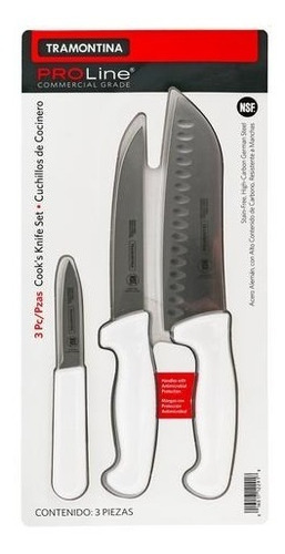 Cuchillos Tramontina Chef Original 3 Unidades Profesional