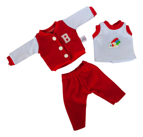 Uniforme Escolar Kit 3 Peças Para Baby Alive E Similares