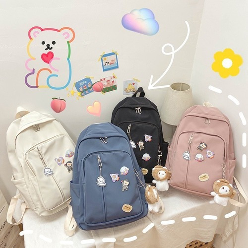 Imagen 3 de 5 de Mochila De Estilo Coreano Casual Nailon Creativo Impermeable