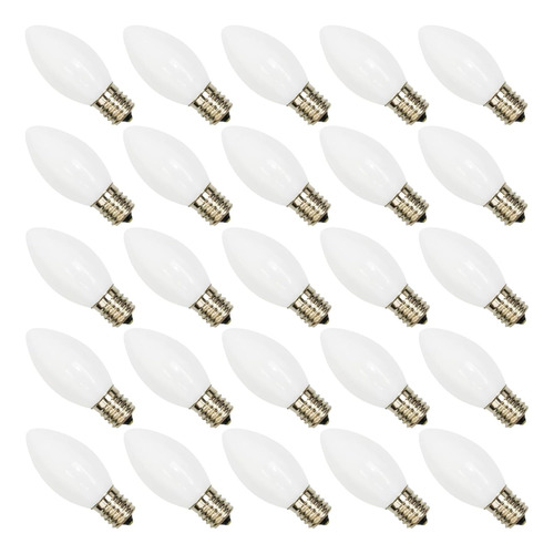 Paquete De 25 Bombillas Led C9 Blancas De Navidad, Luces C9.