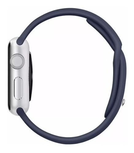 Imagem 4 de 4 de Pulseira De Silicone Sport Para Apple Watch 42/44mm - Azul Marinho