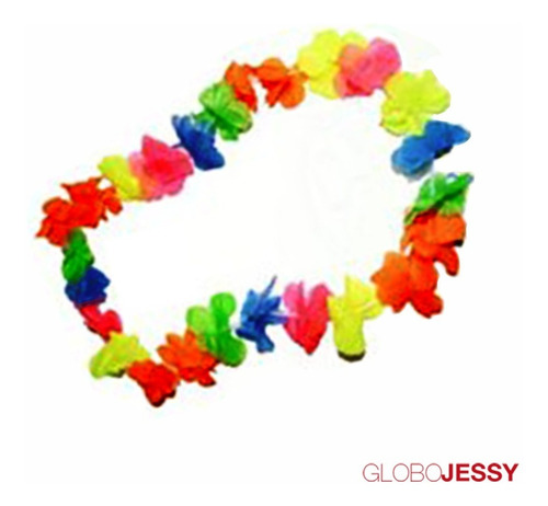 Imagen 2 de 9 de Collar Hawaiana Hora Loca Neon