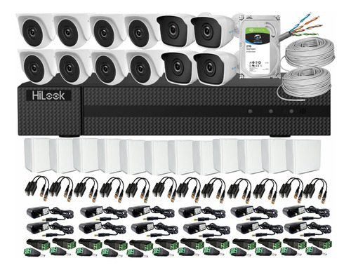 Kit Dvr 1080p 16 Ch Hilook + 12 Cámaras 1080p+ Obsequio