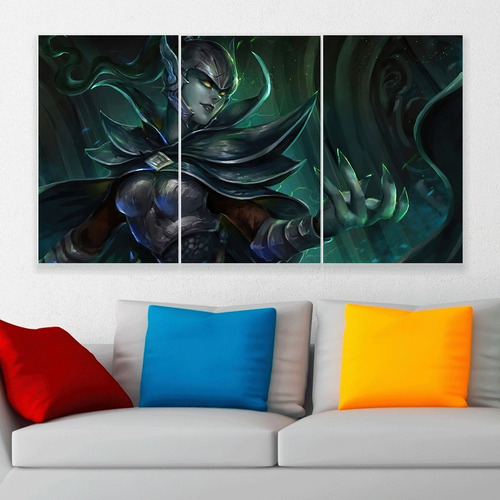 Cuadro Triptico Phantom Assassin Dota 2 Canvas Art 72cmx40cm