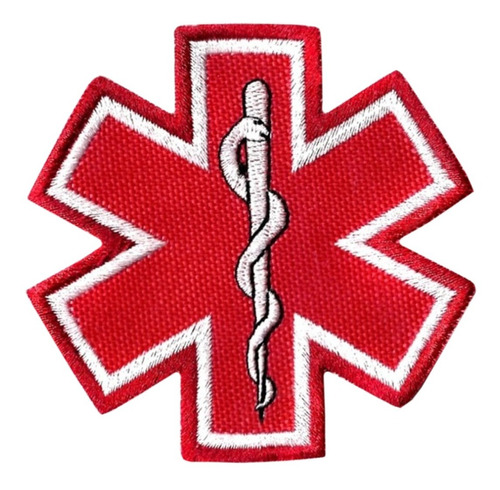 Parches Bordados Emergencias Cruz Vida Médico Salud Rojo