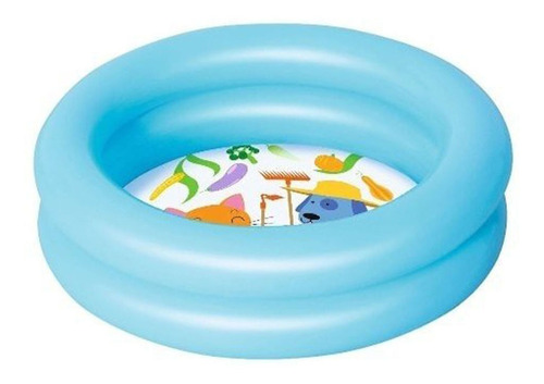 Pileta Inflable 2 Aros Translucida 60 X 50 Cm. Celeste