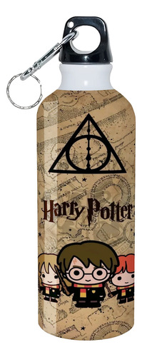 Botella Deportiva 750ml Harry Potter Chibi Printconttent Dorado Oscuro