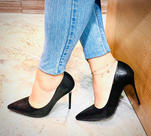 Tacones Zapatos Dama Inglese Alessia Tacón Alto Negro Serp