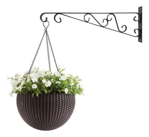 Mão Francesa Suporte Rústico P/ Plantas 50cm Preto