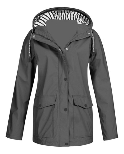 Chubasquero Con Capucha A Prueba De Viento Para Mujer, Chaqueta Impermeable Lisa Para Exteriores