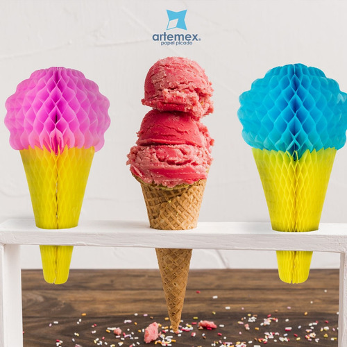 Papel Picado - Helado Artesanal 10 Piezas