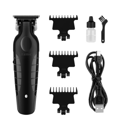 Clipper Cortadora De Cabello Kemei Profesional Recargable Km2299 Negra 110v