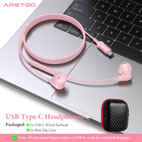 Auriculares Apetoo Usb C Para Apple iPhone 15 Pro Max iPad P