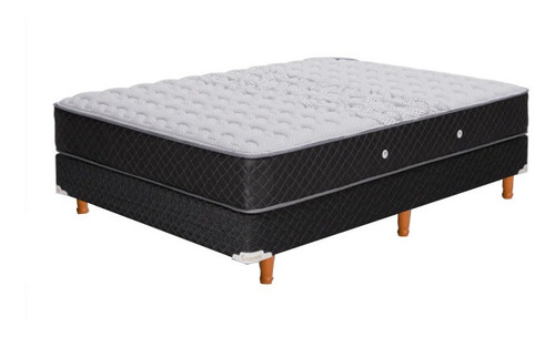 Sommier Cannon Resortes Doral 2 1/2 plazas de 190cmx140cm negro y blanco