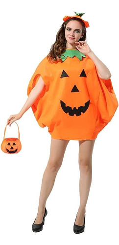 Disfraz De Calabaza Para Halloween Para Mujer, 3 Piezas