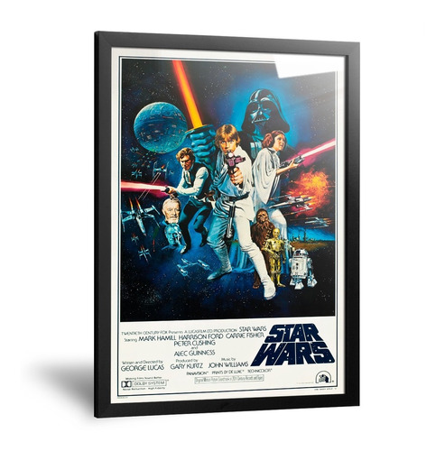 Cuadro Star Wars Afiche Cine Película Saga Enmarcado 35x50cm