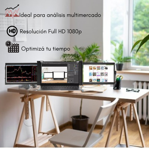 Imagen 3 de 7 de Notebook Pantalla Doble Portátil Extensor 12 Pulgadas Hd