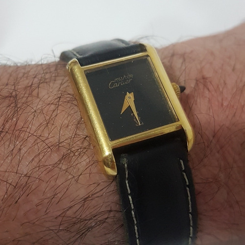 Relogio Cartier Acorda Antigo 01 Todo Em Plaque De Ouro Lind