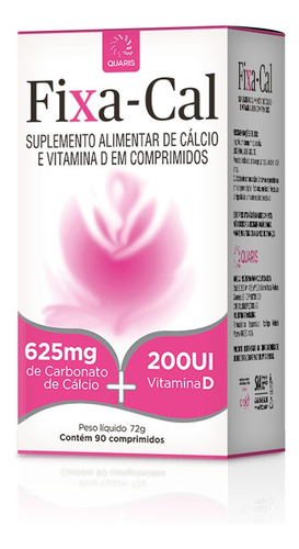 Fixa Cal Suplemento Alimentar Cálcio 625mg 90 Comprimidos Sabor Sem Sabor