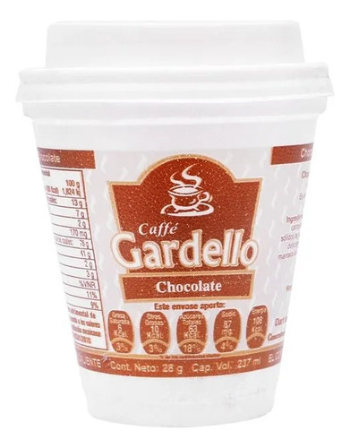 Café Instantáneo Gardello 8oz Chocolate Con 20 Pzas