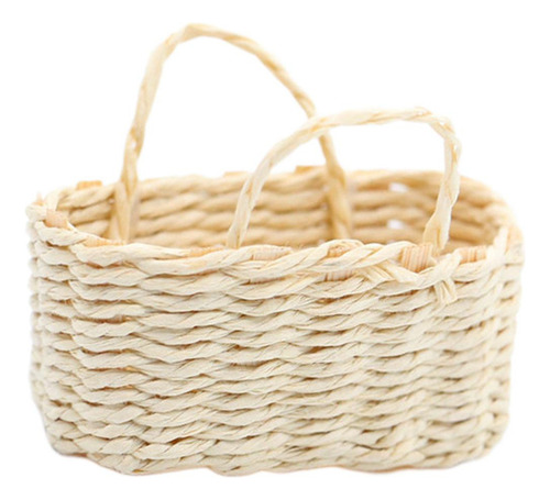 Cesta De Picnic Tejida Bakset De Casa De Muñecas En