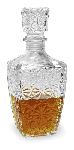Decantador Botella Licor Vidrio Labrado Whisky C/tapon 850ml