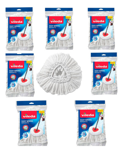 Repuesto Mopa Vileda Easy Wring Clean Microfibra X 7 Unidad