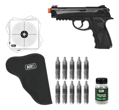 Pistola Esfera De Aço Wingun Beretta C12 + Coldre + Munição