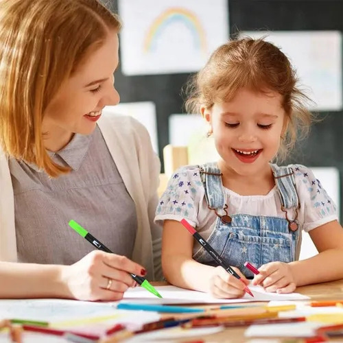 Kit De Canetas De Pincel De 60 Cores Para Desenho Escolar Co