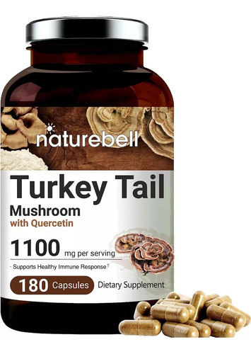Turkey Tail Mushroom 1100mg - 180caps- Apoyo Inmunológico