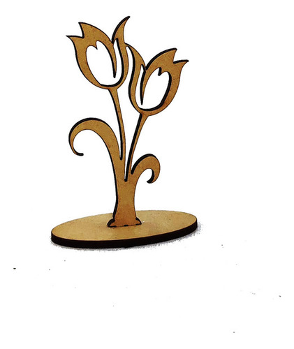 50 Souvenir Madera Fibrofacil L1 Flor Florcita Tulipanes