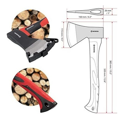 Hacha Intertool De 15 Pulgadas, Hacha Pequeña Para Acampar,