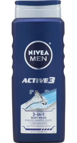 Gel De Baño 3 En 1 Active 3 Nivea Men 500ml