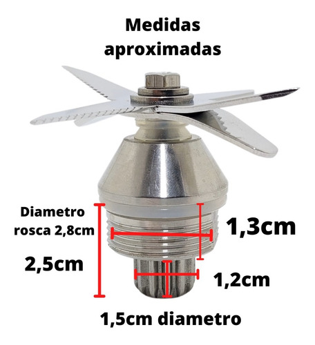 Imagen 2 de 8 de Cuchilla Con Tuerca Para Licuadora Turbo Blender Tb 76