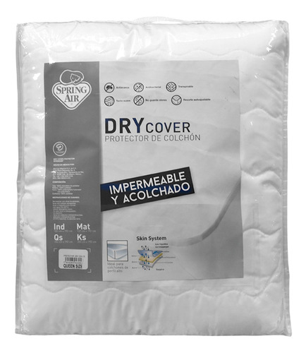 Protector De Colchón King Size Blanco Dry Cover Spring Air