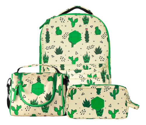 Set Combo Morral + Lonchera Cactus Verde - Badass