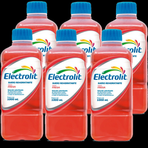 Electrolit Suero Sabor Fresa 1 Lt - Caja 6 Piezas (1000 Ml)