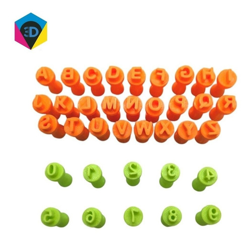 Imagem 1 de 10 de Kit Carimbo Marcador Alfabeto E Numeros Docinhos Brigadeiro