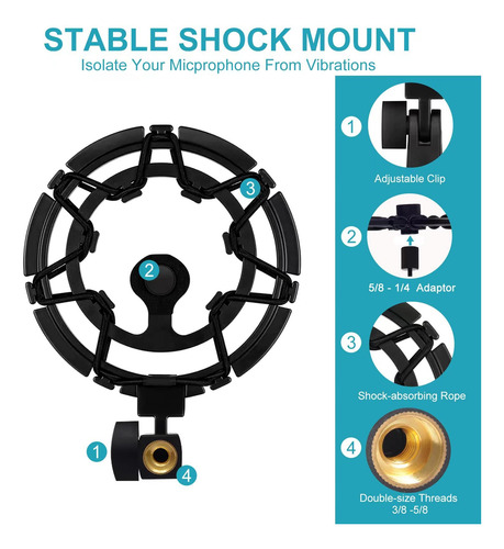 Micrófono Shock Mount Blue Yeti Con Soporte En Forma De Braz
