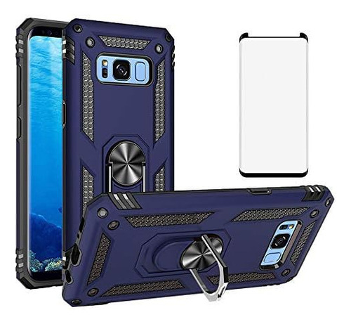 Funda Uso Rudo Golpes Para Galaxy S8+/s8 Plus Carcasa+mica Azul Samsung Galaxy S8+/s8 Plus