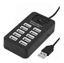 Comprar Hub Delta P-1603 De 10 Puertos Usb 2.0 A 480mbps Color Negro