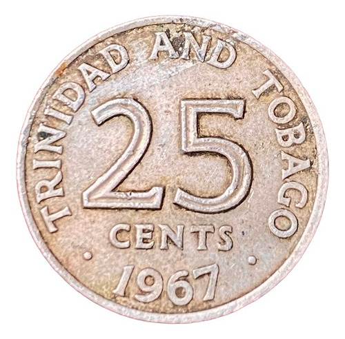 Moneda 25 Centavos Trinidad Y Tobago 1967 Km 4 (Usado)