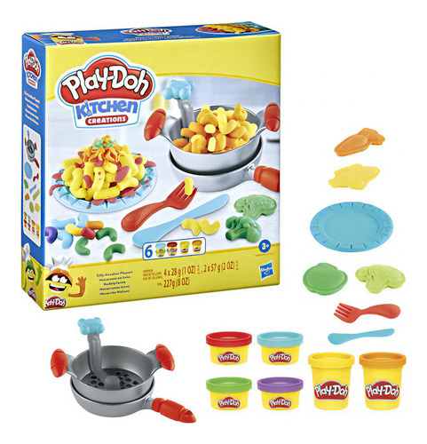 Pasta modelar Kitchen Creations, 6 colores, Play-doh, varios colores
