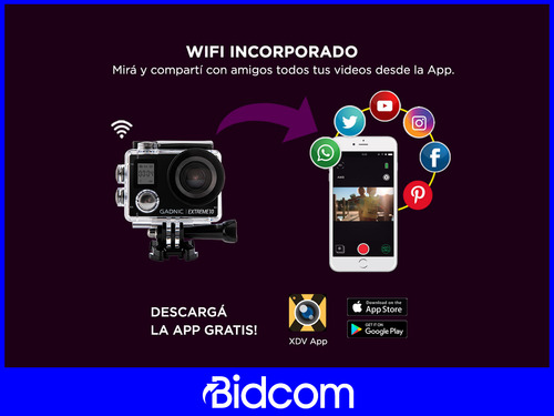 Imagen 5 de 10 de Camara Deportes Extremos Gadnic 4k Sumergible Hdmi Moto Bici