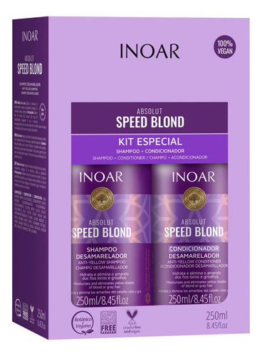Inoar Kit Duo Shampoo E Condicionador Speed Blond 2x250ml