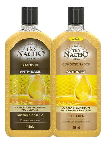  Kit Shampoo E Cond Antiqueda Anti-idade Tio Nacho 415ml