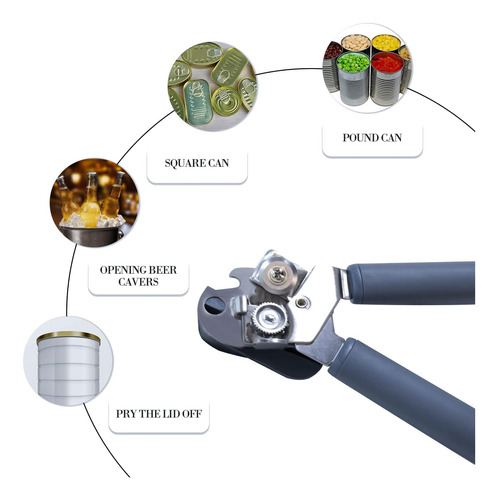 Byvov Manual De Abridores, Acero Inoxidable 3-en-1 Lata De A
